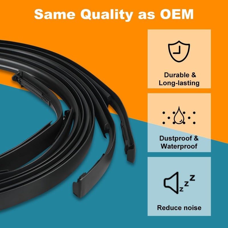 JDMON Black Rubber Roof Molding Drip for Toyota Yaris - Image 3