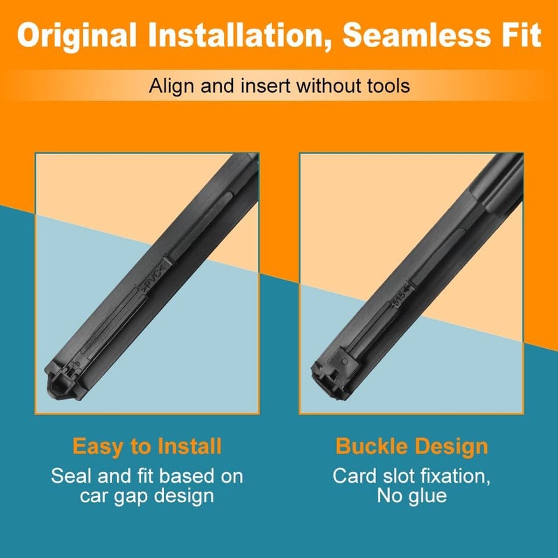 JDMON Black Rubber Roof Molding Drip for Toyota Yaris - Image 4