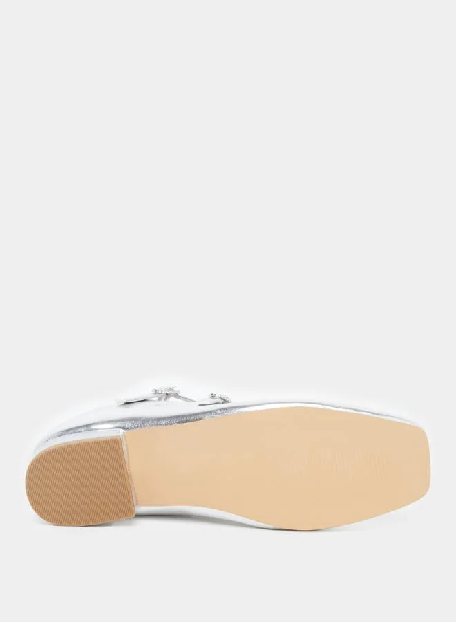 Styli Styli Metallic Double Buckle Shoes