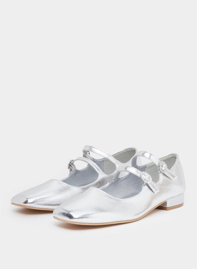 Styli Metallic Double Buckle Shoes - Image 3