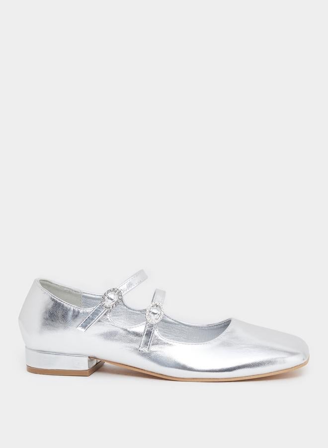 Styli Metallic Double Buckle Shoes - Image 1