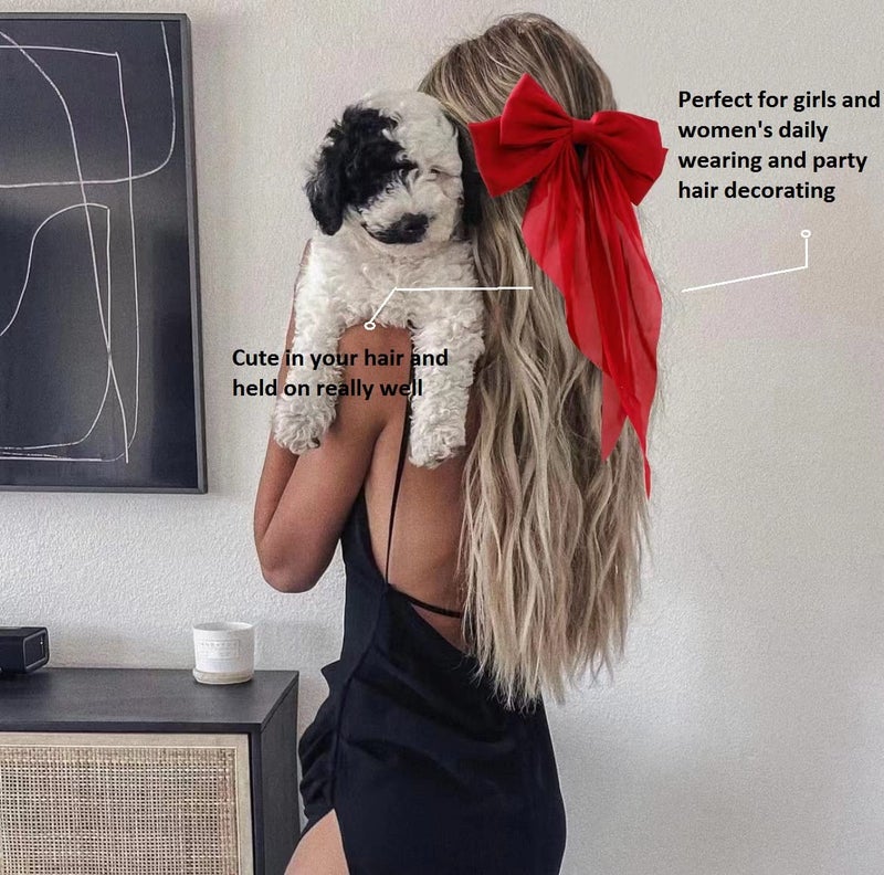 Tobeffect Hair Bows for Women Girls 8 PCS Hair Ribbon Bow Hair Clips with Long Tails Vintage Hair Accessories for Women - Image 4