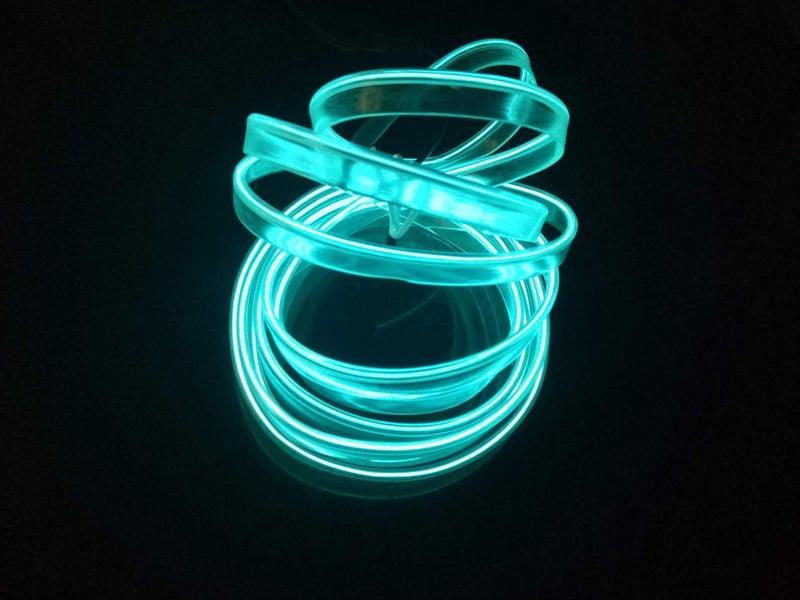 ABALDI El Wire Neon Light - 3m Flexible LED Car Interior Decoration (Ice Blue) - Image 3
