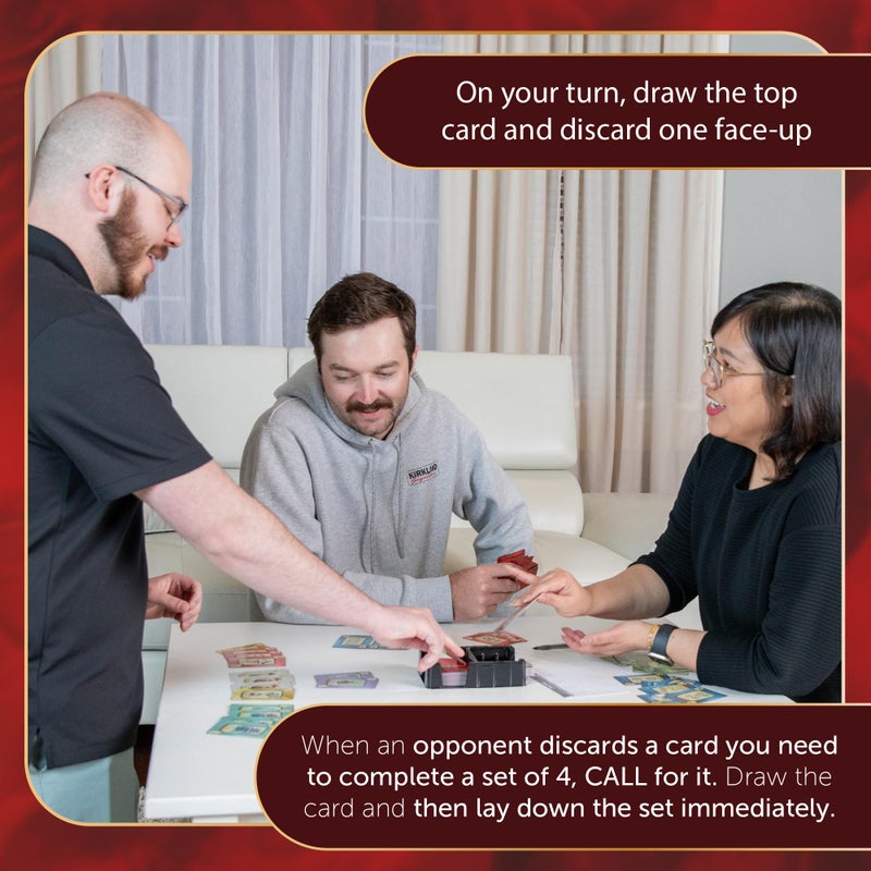 كونتينيوم غايمز Continuum Games Mah Jongg Card Game الإصدار القياسي الذهبي لمتعة العائلة - القواعد الأمريكية والصينية هدية رائعة للمراهقين والبالغين، محمولة وسهلة التعلم مع عمل فني مذهل وليس فقط البلاط - Image 5