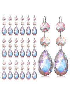 KASTWAVE 20 Pcs Crystal Prisms Chandelier Pendants, Teardrop Chandelier Replacement Set, Rainbow Maker Hanging Prisms for Wedding Party Tree Garlands Home Decoration  - Image 1