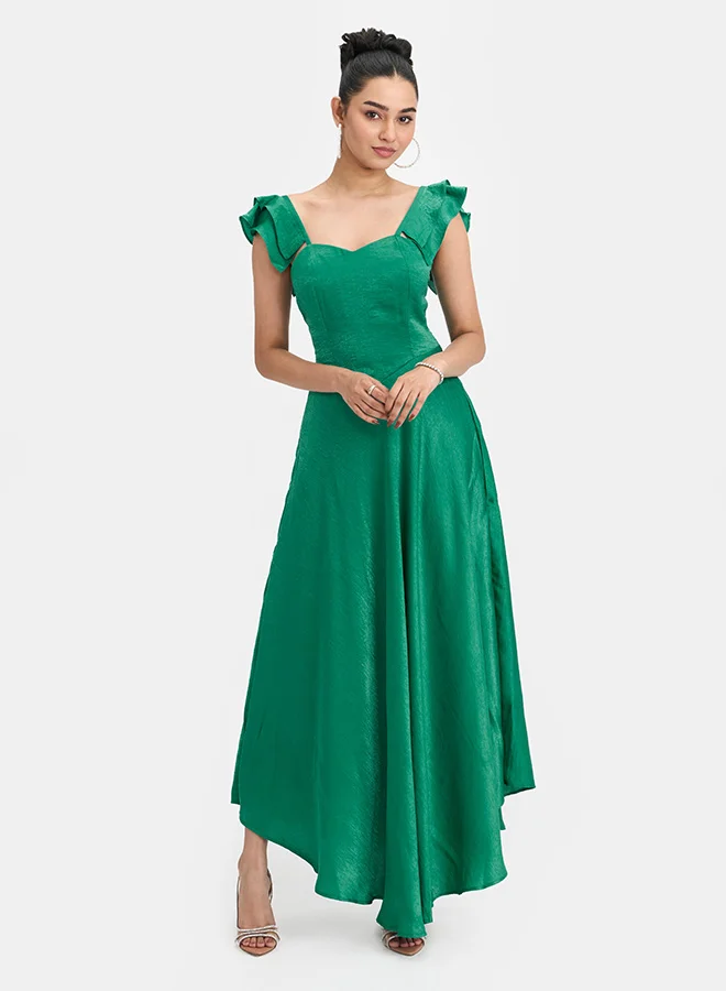 Virgio VIRGIO Satin Corset Bodice Maxi Dress