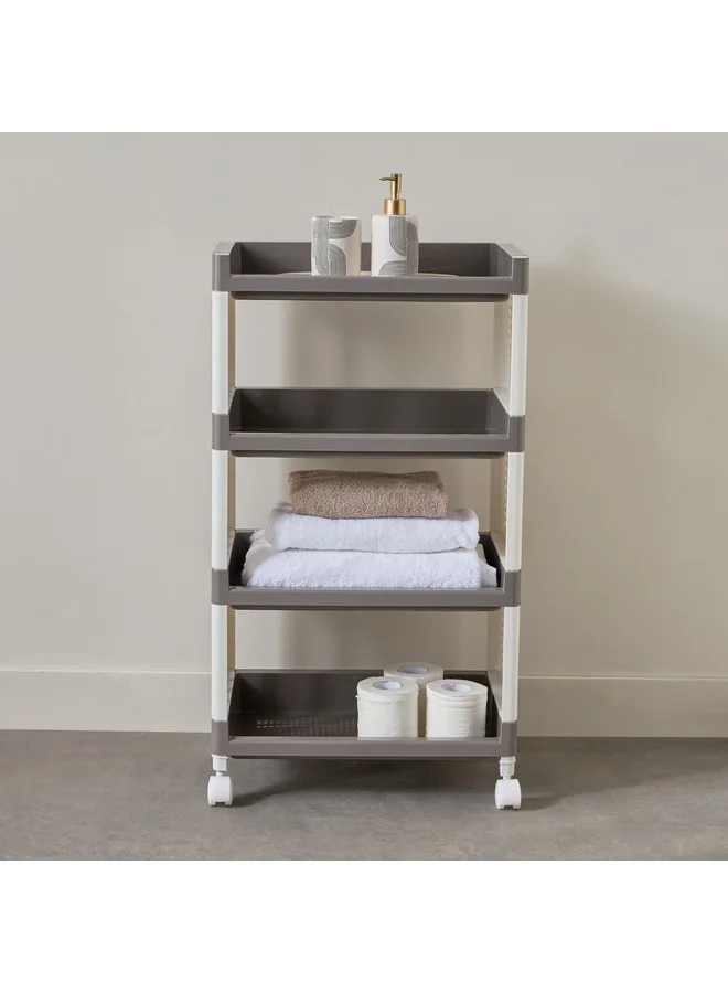 هوم بوكس رف تخزين بعجلات من إيستور ٤ طبقات ٤٦ × ٨٢.٥ × ٢٩.٥ سم