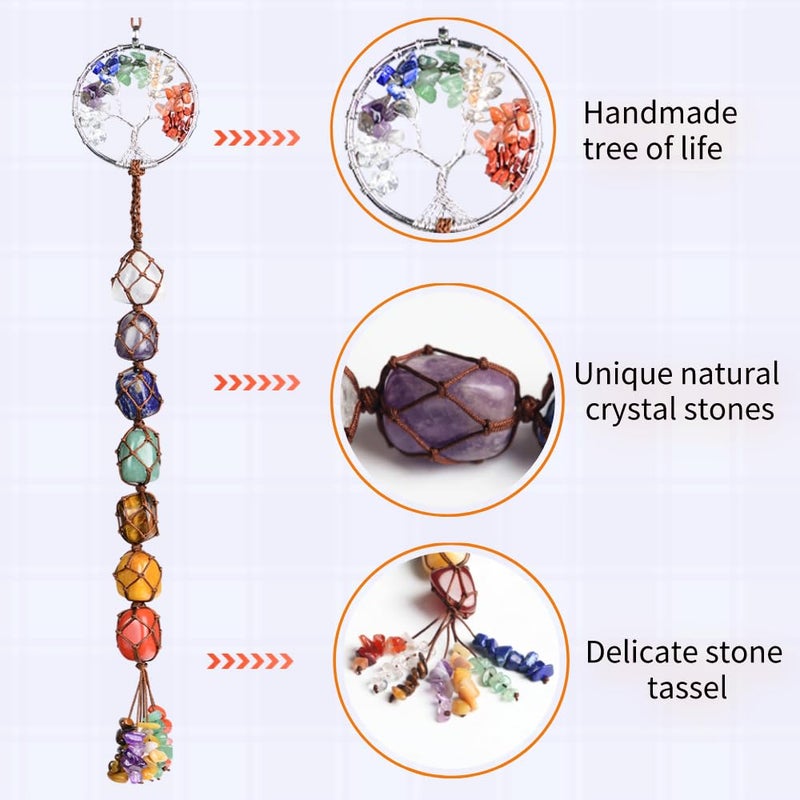 Anjiucc Handmade Crystal Window Car Hanging Ornaments 7 Chakra Home Decoration Feng Shui Ornament Yoga Meditation Car Decoration - Image 3