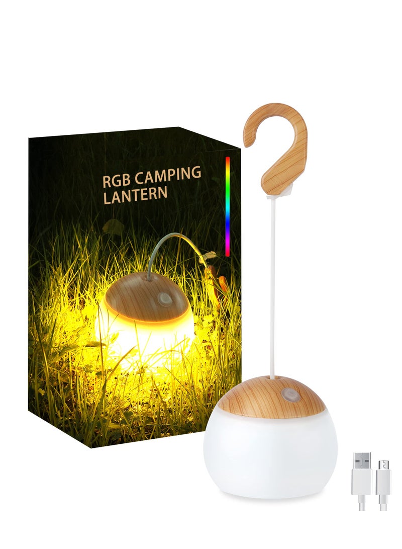 Rechargeable LED Camping Lantern with 4 Light Modes, Waterproof and Battery Operated, Ideal for Outdoor Activities, Hiking, Garden Parties, and Patios with Hanging Hook - Image 1