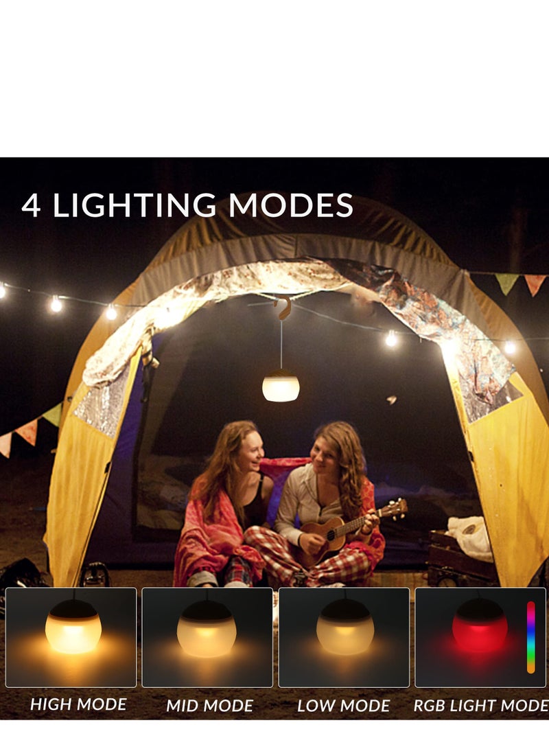 Rechargeable LED Camping Lantern with 4 Light Modes, Waterproof and Battery Operated, Ideal for Outdoor Activities, Hiking, Garden Parties, and Patios with Hanging Hook - Image 3