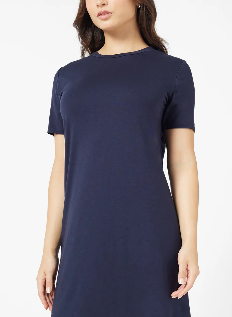 Ginger Basics Cotton Maxi T-shirt Dress with Slit