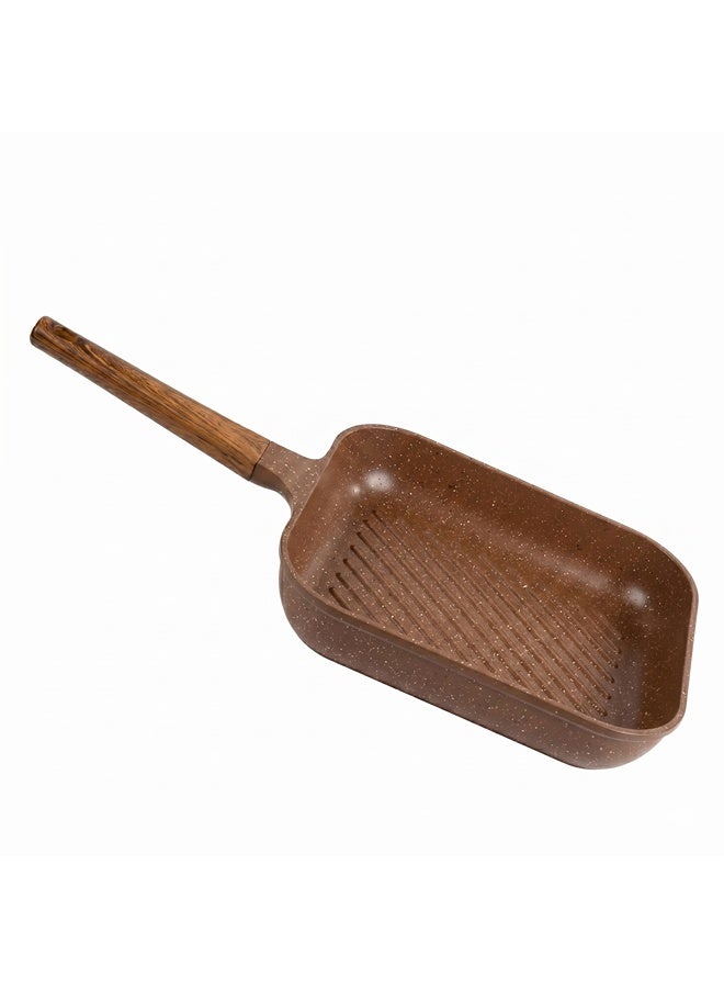 Glory Premium Non-Stick Granite Grill Pan Size 28 cm – Brown