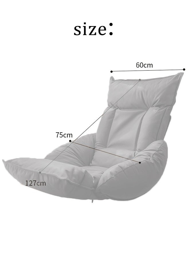 MLADEN - Folding Floor Chair Lazy Couch Lounge Sofa Cushion Floor Seating Back Support Floor Seat with Adjustable Backrest Fully Assembled White for Meditation Reading TV Watching Gaming - Image 1