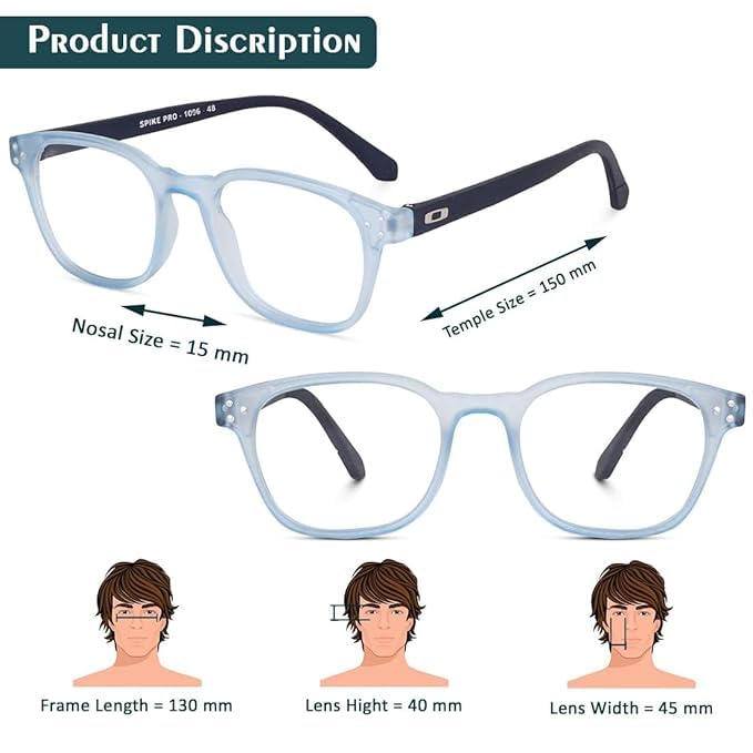 INDIFABRO Spectacles Frame | Lightweight Specs With Zero Power|HSLR Glasses | Small - Image 4
