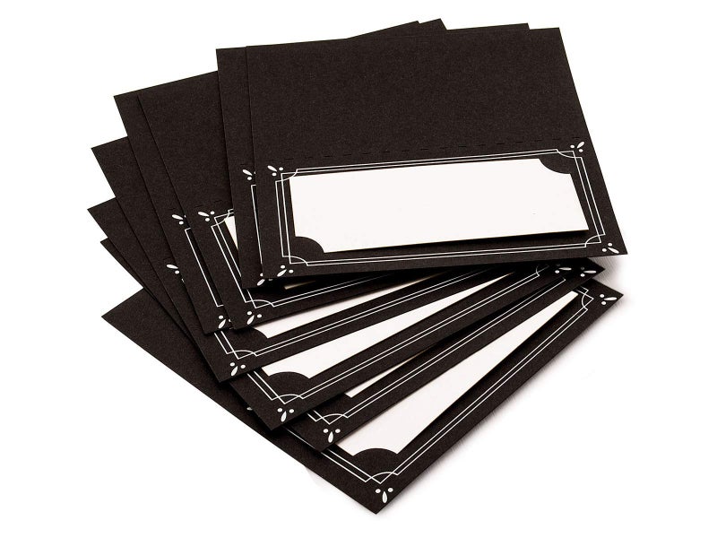 Summer-Ray.com Summer-Ray 48 Double Layer Black & White Wedding Modern Place Cards Escort Cards Seating Cards - Image 1