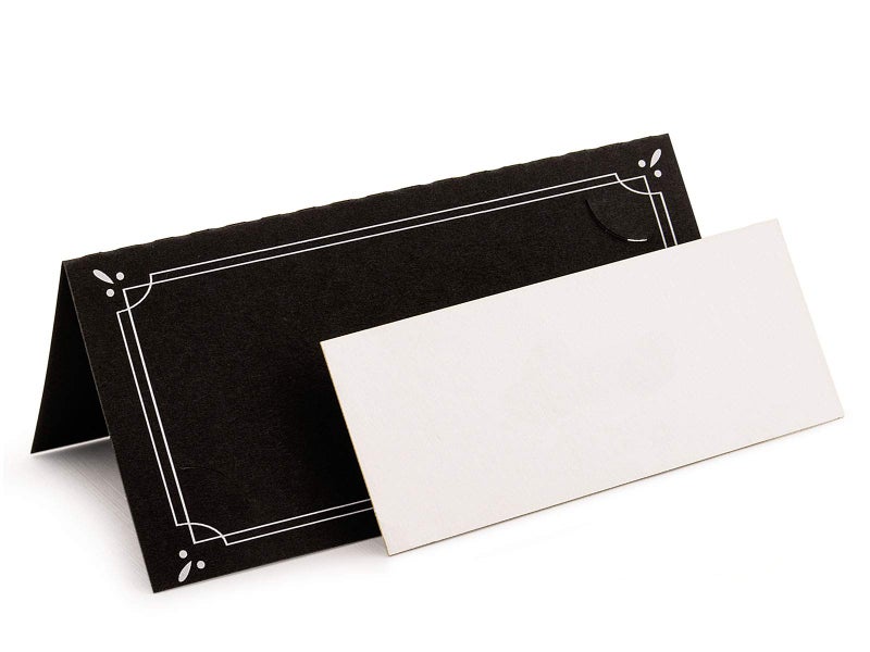 Summer-Ray.com Summer-Ray 48 Double Layer Black & White Wedding Modern Place Cards Escort Cards Seating Cards - Image 3