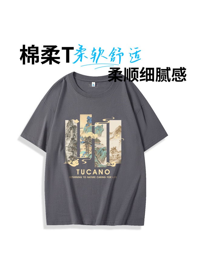 Tucano تي شيرت صيفي رقيق من القطن الخالص للرجال، موضة كاجوال، ياقة دائرية، تنفس، أكمام قصيرة للرجال - Image 2