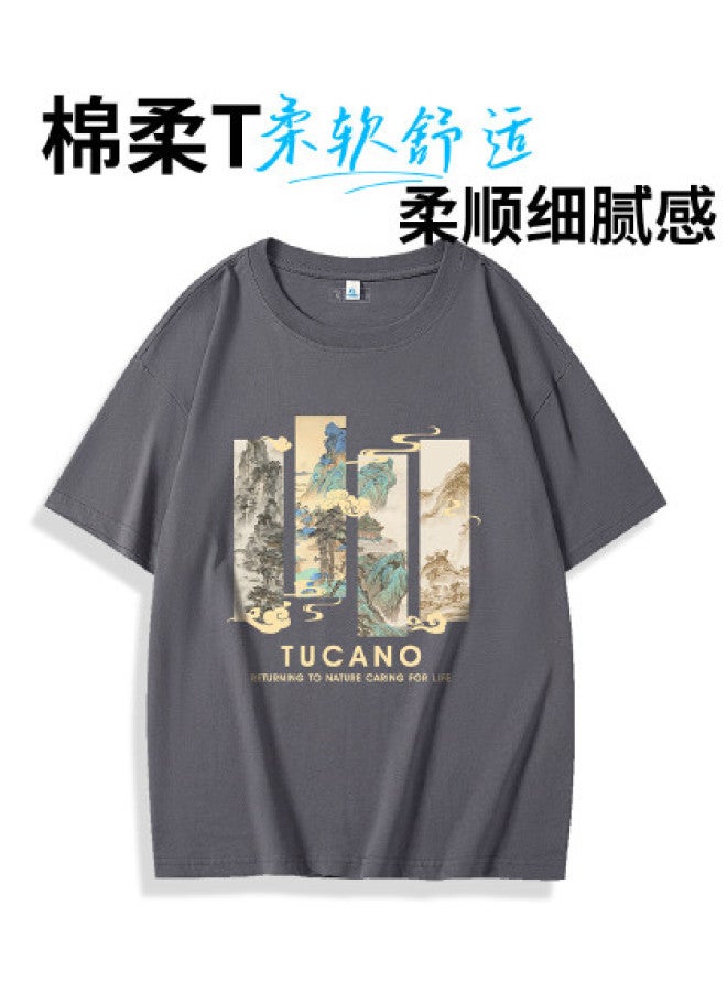 Tucano تي شيرت صيفي رقيق من القطن الخالص للرجال، موضة كاجوال، ياقة دائرية، تنفس، أكمام قصيرة للرجال - Image 1