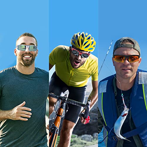 Duduma Polarized Sports Sunglasses for for Men Women Fishing Cycling Running Golf Driving Glasses Tr62 Superlight Frame (White/blue) - Image 5