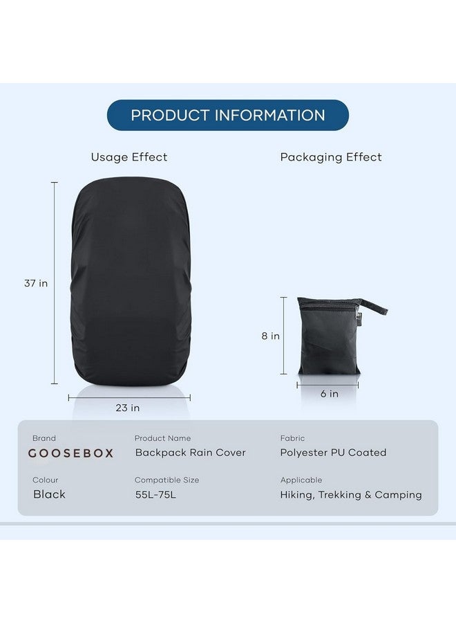 GooseBox غطاء مطري لجهاز GooseBox لحقيبة السفر الأساسية غطاء مطري لحقيبة الظهر غطاء مطري لملحقات السفر غطاء مطري للحقيبة مقاوم للماء والغبار لجميع أحجام الحقائب حتى 75 لتر غطاء حقيبة باللون الأسود - Image 4