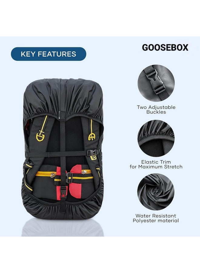 GooseBox غطاء مطري لجهاز GooseBox لحقيبة السفر الأساسية غطاء مطري لحقيبة الظهر غطاء مطري لملحقات السفر غطاء مطري للحقيبة مقاوم للماء والغبار لجميع أحجام الحقائب حتى 75 لتر غطاء حقيبة باللون الأسود - Image 2