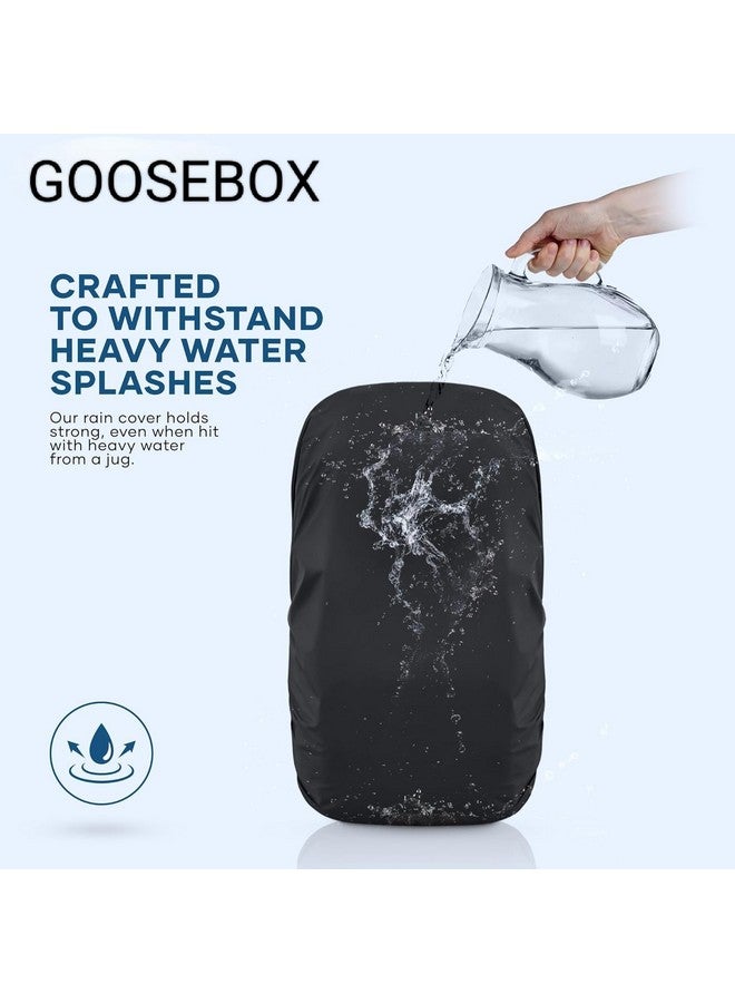 GooseBox غطاء مطري لجهاز GooseBox لحقيبة السفر الأساسية غطاء مطري لحقيبة الظهر غطاء مطري لملحقات السفر غطاء مطري للحقيبة مقاوم للماء والغبار لجميع أحجام الحقائب حتى 75 لتر غطاء حقيبة باللون الأسود - Image 5