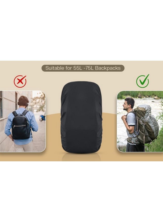 GooseBox غطاء مطري لجهاز GooseBox لحقيبة السفر الأساسية غطاء مطري لحقيبة الظهر غطاء مطري لملحقات السفر غطاء مطري للحقيبة مقاوم للماء والغبار لجميع أحجام الحقائب حتى 75 لتر غطاء حقيبة باللون الأسود - Image 3