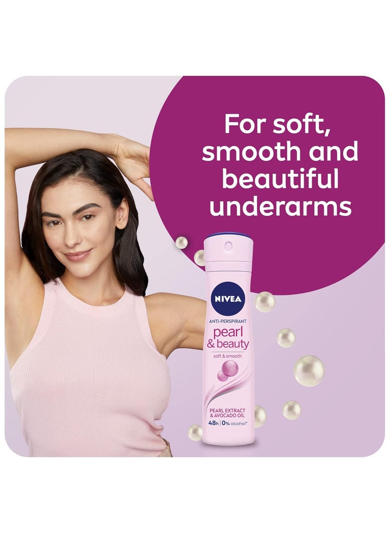 Nivea Pearl And Beauty Deodorant Spray For Women 150ml (Pack of 6) - Image 4