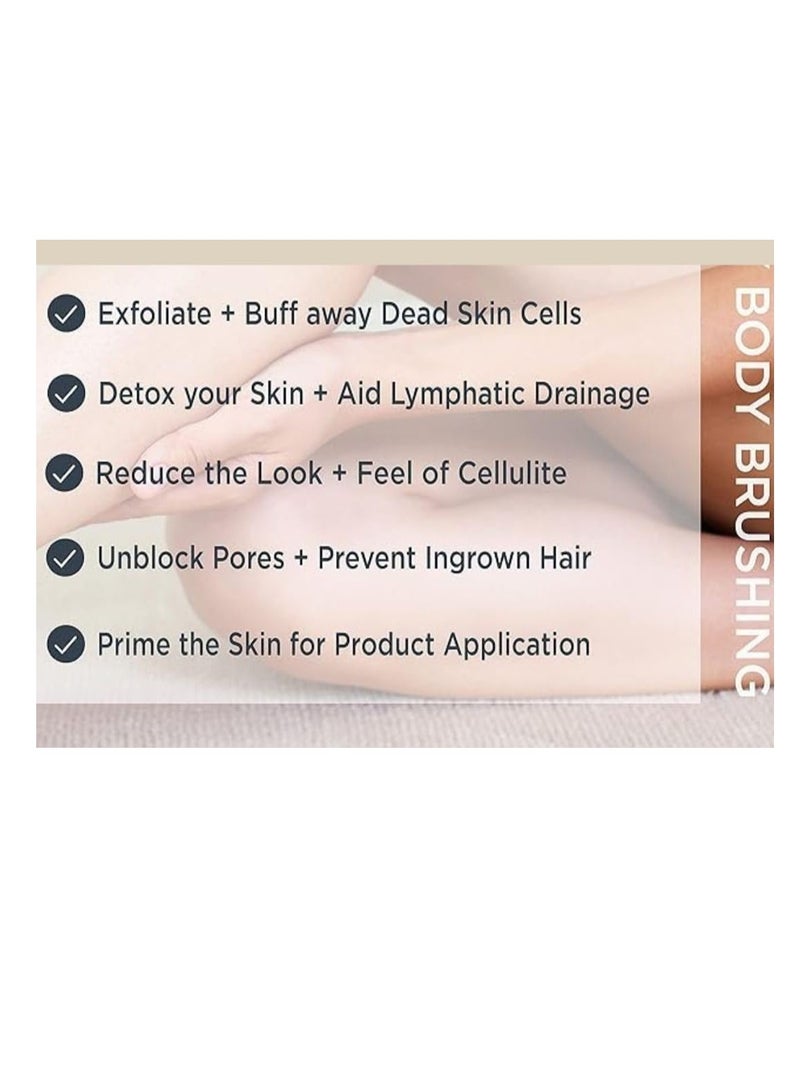 إسكدنيا فرشاة خشبية للجسم بشعيرات من النايلون | مقبض طويل قابل للفصل | حزام يد لقبضة آمنة | حلقة لل | فرشاة تقشير وتدليك فعالة - Image 4