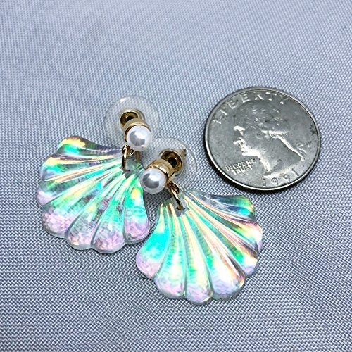 AMOR SPES 1 Pair Color Change Pearls Sea Shell Stud Earrings Beach Jewelry Gifts for Women for Halloween Party - Image 4