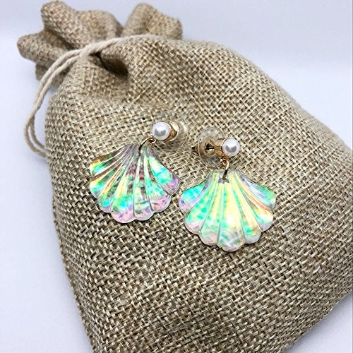 AMOR SPES 1 Pair Color Change Pearls Sea Shell Stud Earrings Beach Jewelry Gifts for Women for Halloween Party - Image 3
