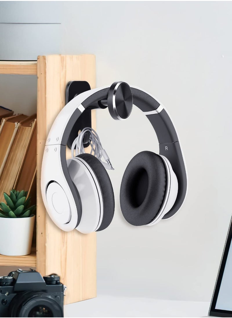 KASTWAVE - 2 PCS Retractable Headphone Stand,Sticky Headset Hanger - Adhesive Headphone Holder Hook Mount,for All Headsets,Earphone Clamp for AirPods Max/Beats/Sony/Sennheiser Music Headphones - Image 1