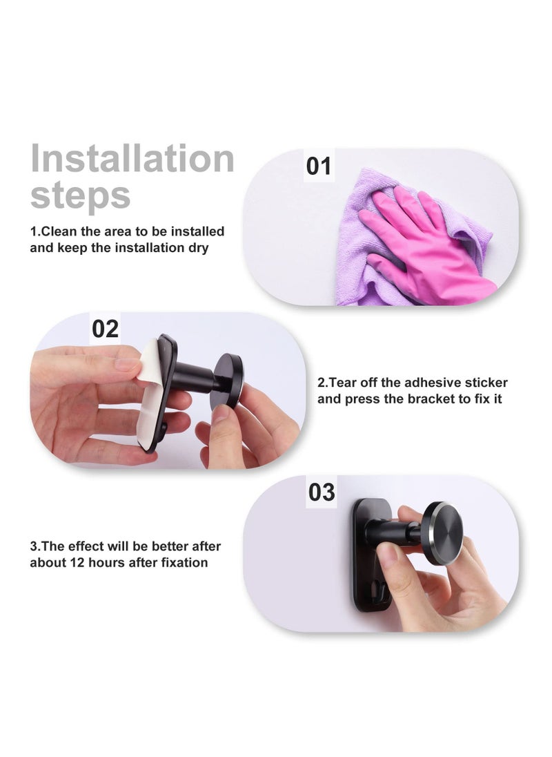 KASTWAVE - 2 PCS Retractable Headphone Stand,Sticky Headset Hanger - Adhesive Headphone Holder Hook Mount,for All Headsets,Earphone Clamp for AirPods Max/Beats/Sony/Sennheiser Music Headphones - Image 1