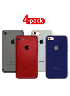 HICOOL 4Pack for iPhone 8/7/SE 2022/SE 2020 Case Shockproof Hard PC Electroplated Ultra Thin Back Cover 4.7 inch  - Image 1