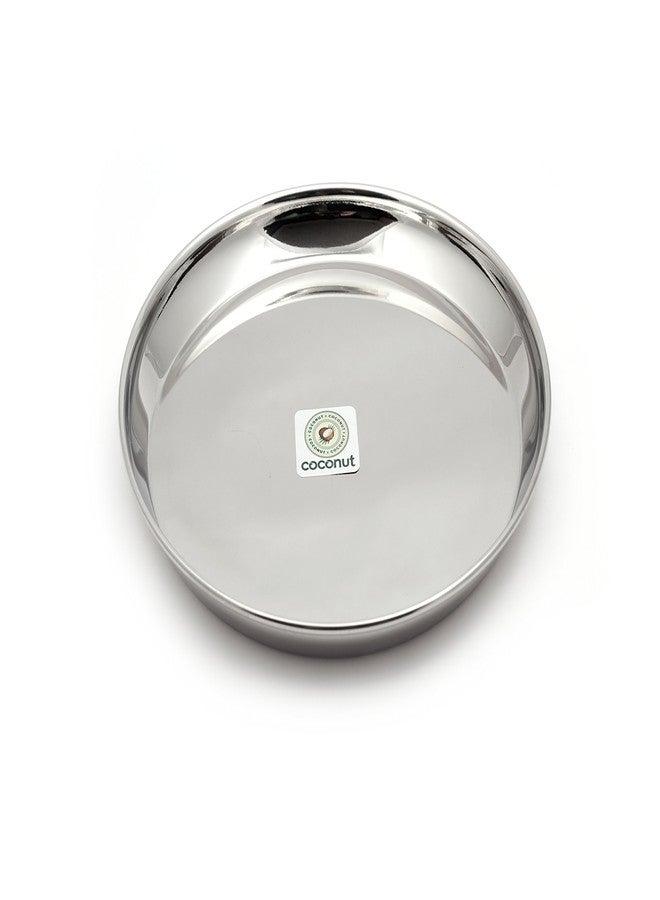 Coconut Stainless Steel Kanchan Bogi Plate/Thali - 1 Qty (Diameter 11 Inch)