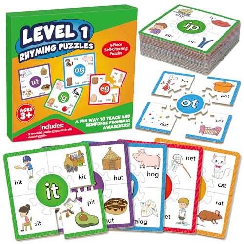 Edulok Phonics Puzzle Games Spelling Games Phonics Flash Cards Sight Word Flash Cards for Toddlers Learning Educational Toys Kids Preschool Learning Activities Homeschool Supplies Learn to Read - Image 1