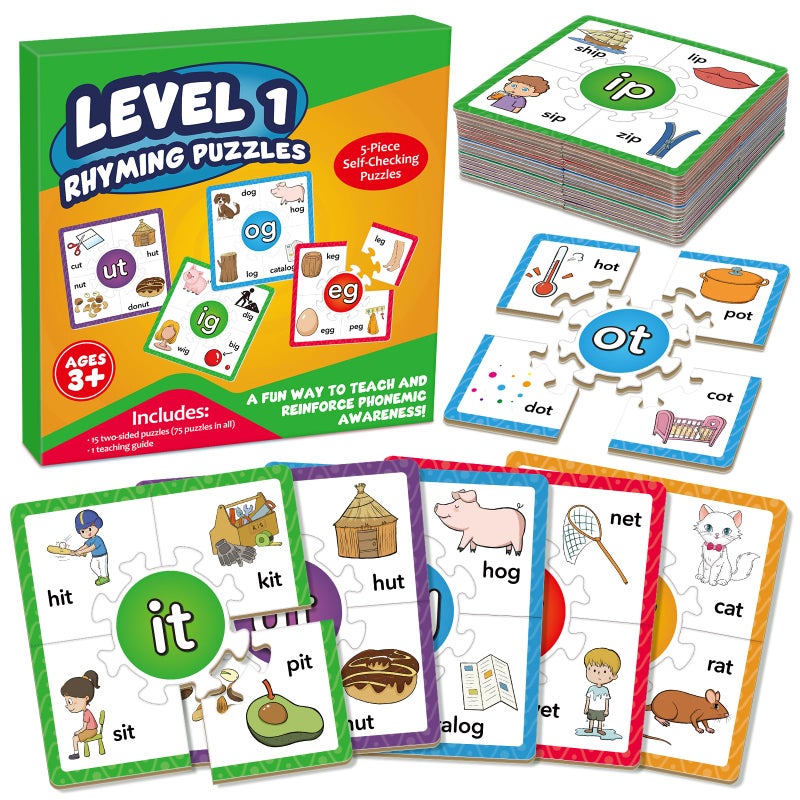 Edulok Phonics Puzzle Games Spelling Games Phonics Flash Cards Sight Word Flash Cards for Toddlers Learning Educational Toys Kids Preschool Learning Activities Homeschool Supplies Learn to Read - Image 3