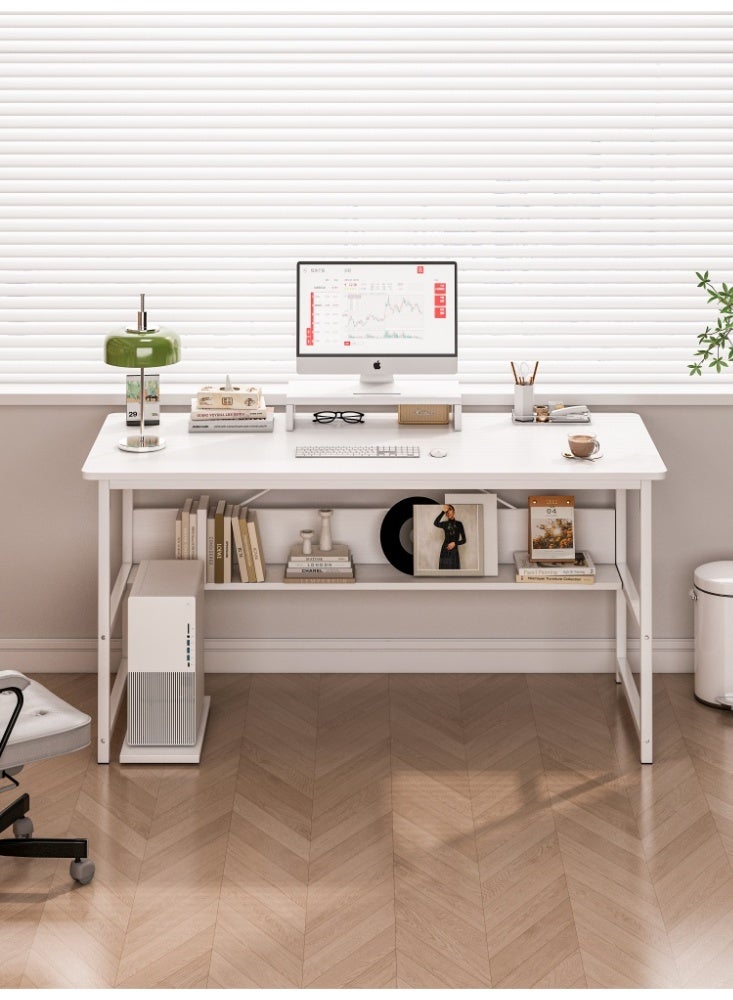 Zanotta Office Table Study Desk Office Desk Spacious Gaming Desk Gaming Table Computer Table Ideal for Students and Gamers White 110*50*73CM - Image 2