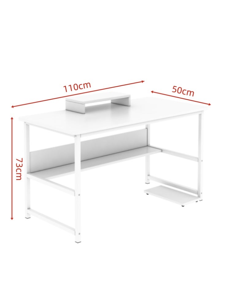 Zanotta Office Table Study Desk Office Desk Spacious Gaming Desk Gaming Table Computer Table Ideal for Students and Gamers White 110*50*73CM - Image 4