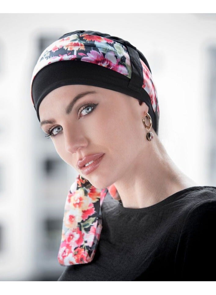 Yanna Black Bei Fiori Head Scarf for Women