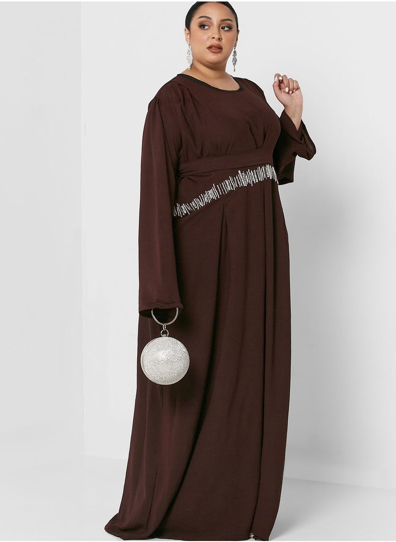 هيا كلوزيت كيرف - جلابية مزينة باحجار - Image 1