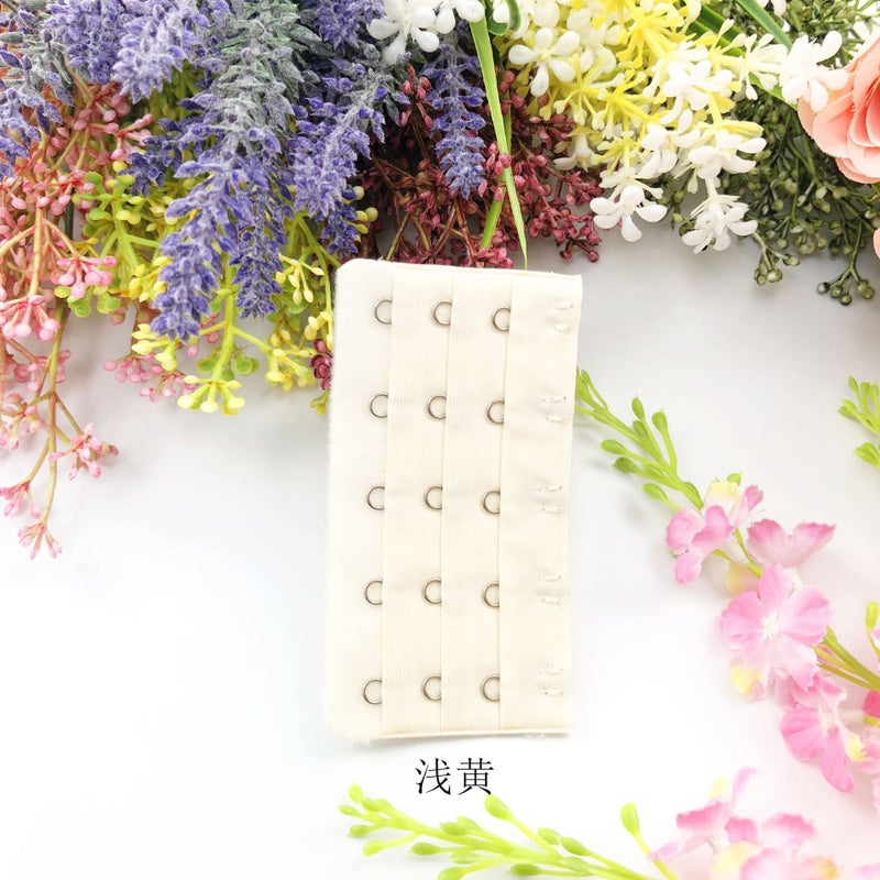 Generic Underwear extension buckle three rows of five buttons/5 rows of 9.5cm bra extension back buckle buckle many colors without packaging Light yellow 