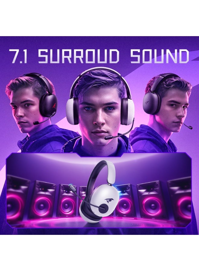 Picun Wireless Gaming Headset, 7.1 Surround Sound Gaming Headphones Bluetooth ENC Noise Canceling Mic, Bluetooth Headset for PC PS5 PS4 Mac Switch - Image 3