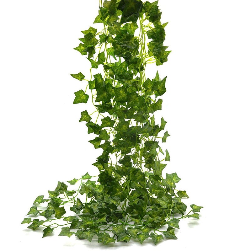 Beebel Ivy Garland 85Ft 12 Strands Artificial Fake Ivy Leaves Greenery Leaves Hanging Vines Plant Leaves Garland Home Garden Poison Ivy Costume - Image 1