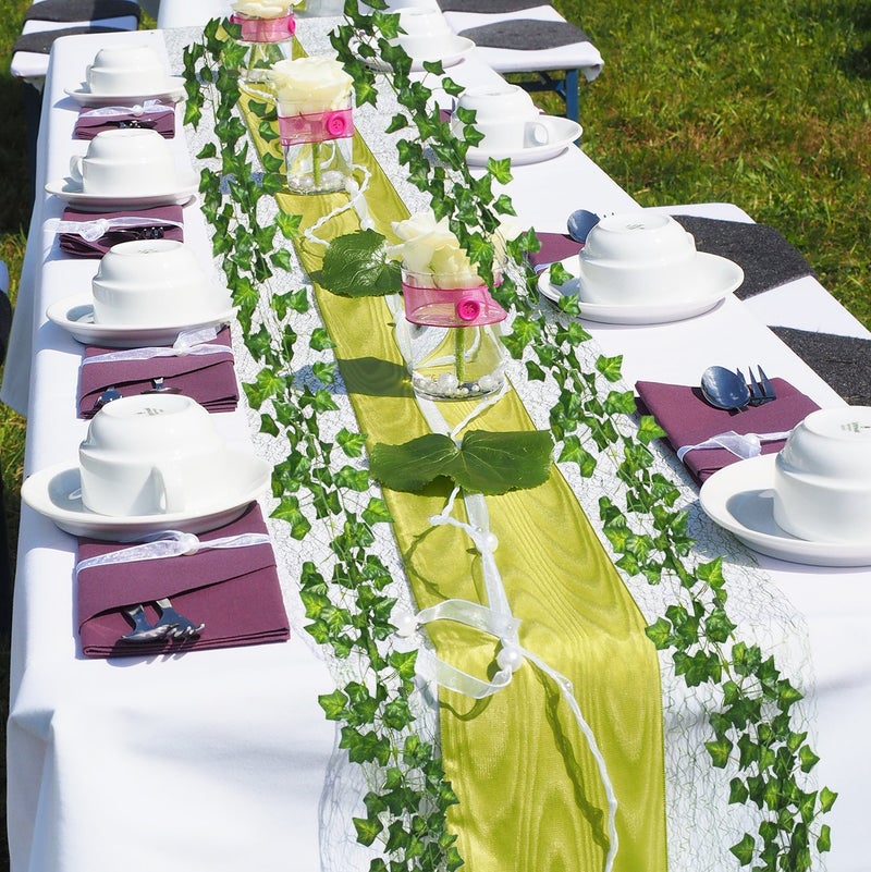 Beebel Ivy Garland 85Ft 12 Strands Artificial Fake Ivy Leaves Greenery Leaves Hanging Vines Plant Leaves Garland Home Garden Poison Ivy Costume - Image 3