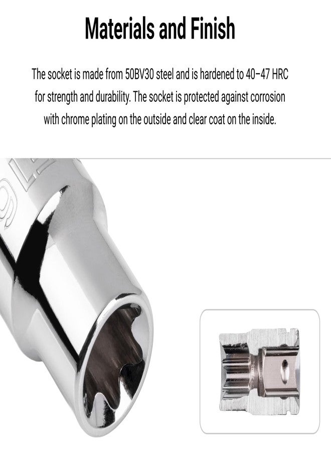 تيكتون طقم مقابس خارجية على شكل نجمة بمحرك نصف بوصة مع سكة من TEKTON، ١٠ قطع (E8 - E24) | SHD92117 - Image 3