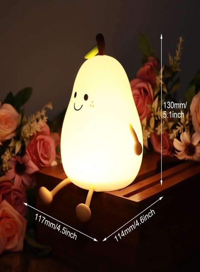 Blackzone Cute Night Light for Kids, Nursery | Silicone Night Light, LED Lamp, Room Decor, Gifts for Toddler Children Teenage Girls Valentine's Day (PEAR) - Image 3