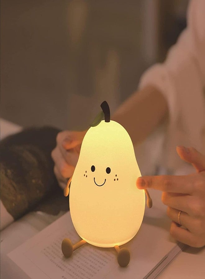 Blackzone Cute Night Light for Kids, Nursery | Silicone Night Light, LED Lamp, Room Decor, Gifts for Toddler Children Teenage Girls Valentine's Day (PEAR) - Image 5