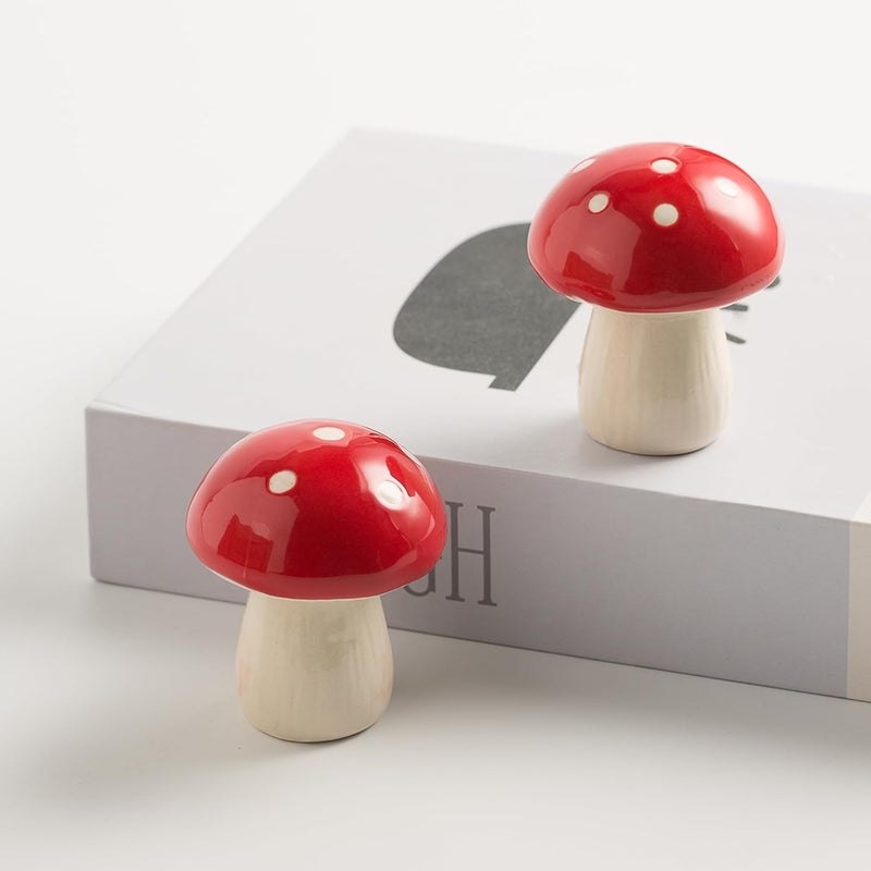 BEUNAIZER Ceramic Toilet Bolt Covers Decorative, Toilet Screw Cover Caps, Toilet Caps for Bottom of Toilet, Cute Mushroom Toilet Bolt Caps, Set of 2 Toilet Bowl Bolt Covers Floor, Bathroom Decor (red) - Image 5