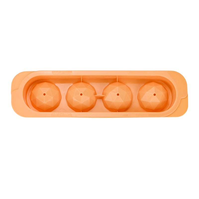 Herevin Polypropylene 4 Hole Diamond Ice Cube Tray, BPA Free Plastic Diamond Ice Mould for Freezer, Easy Release Large Ice Cubes for Drinks, Cocktails, Whisky & Home Use  Assorted (Green/Orange) - Image 5